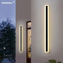 Modern minimalist black aluminum waterproof led outdoor wall lamp courtyard