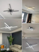 Modern minimalist black chandelier led ceiling lamp for living room