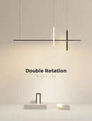 Modern minimalist black dimmable led pendant light kitchen strip