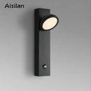 Modern minimalist black dimmable led wall lamp bedroom sconce
