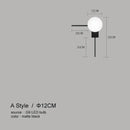 Modern minimalist black glass ball wall lights for bedroom