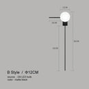 Modern minimalist black glass ball wall lights for bedroom