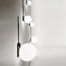 Modern minimalist black glass ball wall lights for bedroom