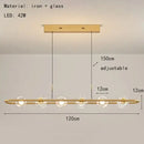 Modern minimalist black glass led chandelier pendant light bedroom