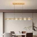 Modern minimalist black glass led chandelier pendant light bedroom