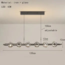 Modern minimalist black glass led chandelier pendant light bedroom