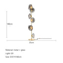 Modern minimalist black glass shade led floor lamp living room