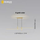 Modern minimalist black & gold adjustable led pendant light dining room