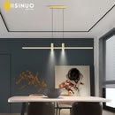 Modern minimalist black & gold adjustable led pendant light dining room