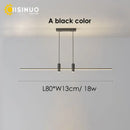 Modern minimalist black & gold adjustable led pendant light dining room