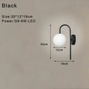 Modern minimalist black & gold frosted glass led wall lamp bedroom