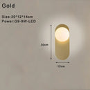 Modern minimalist black & gold frosted glass led wall lamp bedroom
