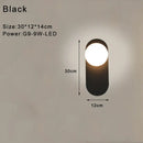 Modern minimalist black & gold frosted glass led wall lamp bedroom