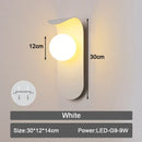 Modern minimalist black & gold frosted glass led wall lamp bedroom