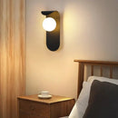 Modern minimalist black & gold frosted glass led wall lamp bedroom