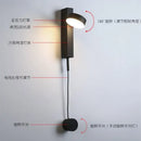 Modern minimalist black & gold t style wall light sconce bedroom