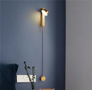 Modern minimalist black & gold t style wall light sconce bedroom