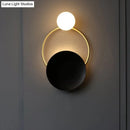 Modern minimalist black & gold wall light bedroom sconce