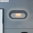 Modern minimalist black & grey oval shade wall lamp bedroom lighting