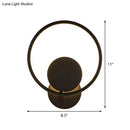 Modern minimalist black halo ring metallic sconce bedroom wall lamp