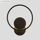 Modern minimalist black halo ring metallic sconce bedroom wall lamp
