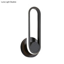Modern minimalist black matte oval led wall sconce living room light