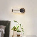 Modern minimalist black matte oval led wall sconce living room light