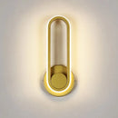 Modern minimalist black matte oval led wall sconce living room light