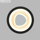 Modern minimalist black mirror wall light with acrylic shade bedroom