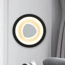 Modern minimalist black mirror wall light with acrylic shade bedroom