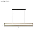 Modern minimalist black rectangle frame iron island light dining room
