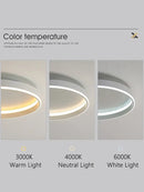 Modern minimalist black ring led ceiling lights bedroom lamp