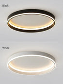 Modern minimalist black ring led ceiling lights bedroom lamp