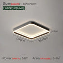 Modern minimalist black ring led ceiling lights bedroom lamp