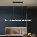 Modern minimalist black ring led chandelier for living room dining hall