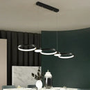 Modern minimalist black ring led chandelier for living room dining hall
