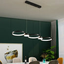 Modern minimalist black ring led chandelier for living room dining hall