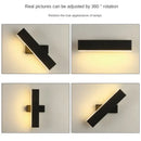 Modern minimalist black rotate wall lamp for bedroom bedside reading