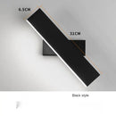 Modern minimalist black rotate wall lamp for bedroom bedside reading