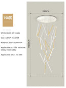 DecorBites™ Black Round Tube LED Chandelier for Duplex Loft Stair - Interior Lighting Decoration