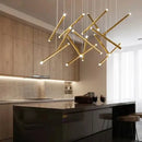 DecorBites™ Black Round Tube LED Chandelier for Duplex Loft Stair - Interior Lighting Decoration