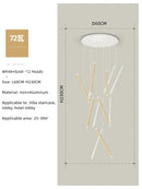 DecorBites™ Black Round Tube LED Chandelier for Duplex Loft Stair - Interior Lighting Decoration