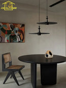 DecorBites™ Black Solid Wood Saucer Pendant Lights, LED GU10, Minimalist Design
