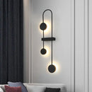 Modern minimalist black triple circle led wall light bedroom sconce