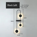 Modern minimalist black triple circle led wall light bedroom sconce