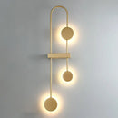 Modern minimalist black triple circle led wall light bedroom sconce
