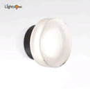 Modern minimalist black wall lamp with frosted glass for bathroom