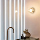 Modern minimalist black wall lamp with frosted glass for bathroom
