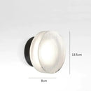 Modern minimalist black wall lamp with frosted glass for bathroom