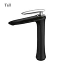 Modern minimalist black & white brass bathroom faucet